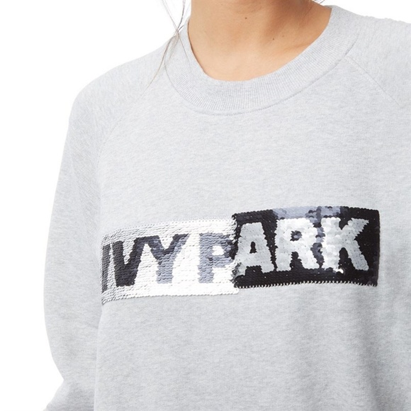 IVY PARK  - Sequin Silver/Black Logo Sweatshirt - Picture 2 of 4